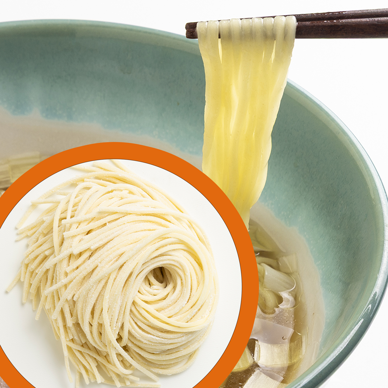 つやつやなめらか平打ち麺